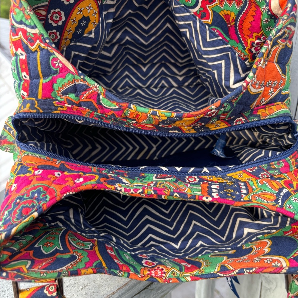 Vera Bradley Orange Blue Green Venetian Shoulder Bag - Picture 4 of 11